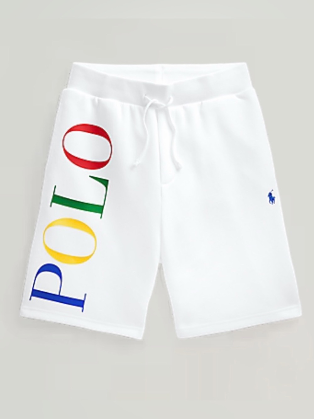 POLO Ralph Lauren White Logo Double-Knit Shorts - L (14-16)